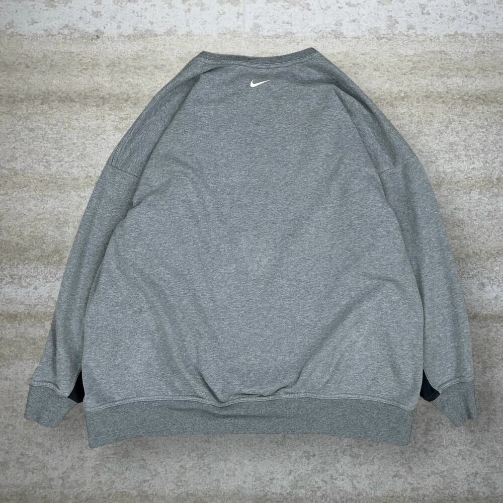 Vintage Y2K Nike Sweatshirt Mens XL Grey Salmon Spellout Logo Cotton Pullover - Picture 2 of 3